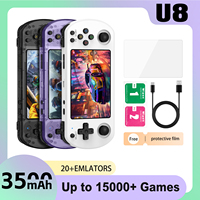 Linux System U8 IPS Screen 4.0-inch Retro Video Game Console Handheld Portable Pocket Video Game Player 64GB Boy's Game PSP GBA