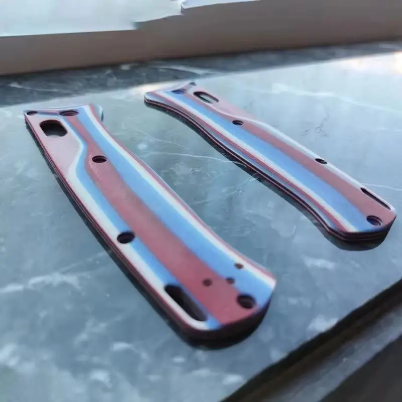 CNC Blue Red White Color G10 Material Knife Handle Patches Scales for Benchmade Bugout 535 Knives DIY Replace Making Accessories