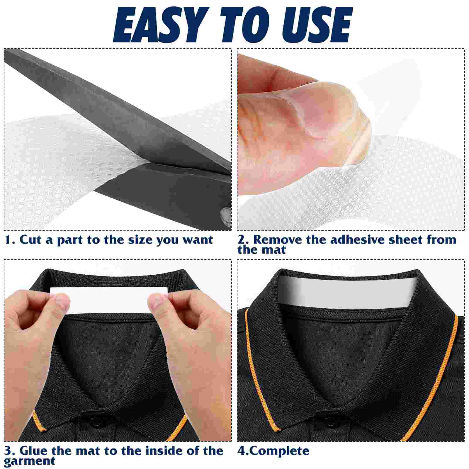 6 Rolls Invisible Anti-sweat Sticker Collar Absorption Pad Shirt Accessory Non-woven Fabric Portable Protector Absorbing Man