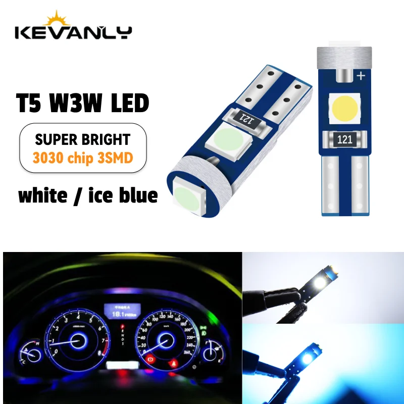 

10Pcs T5 Led Bulb Canbus W3W 74 286 W1.2W Super Bright Car Interior Lights Auto Dashboard Lamp Warning Indicator Instrument 12V