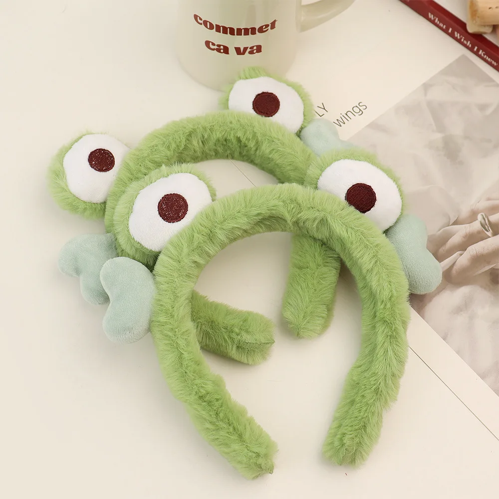 2022 Funny Frog Animal Makeup Headband Wide-brimmed Elastic Hairbands Cute Girls Hair Bands Women Hair Accessories