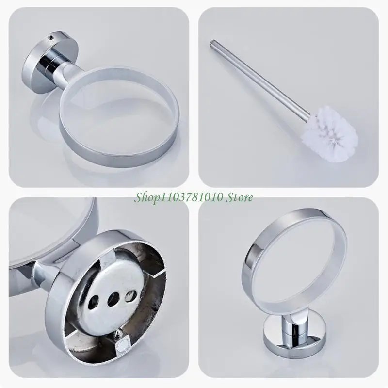 U55D Toilet Brush Set With Wall Mountable Steel Brackets for Bathroom Decors