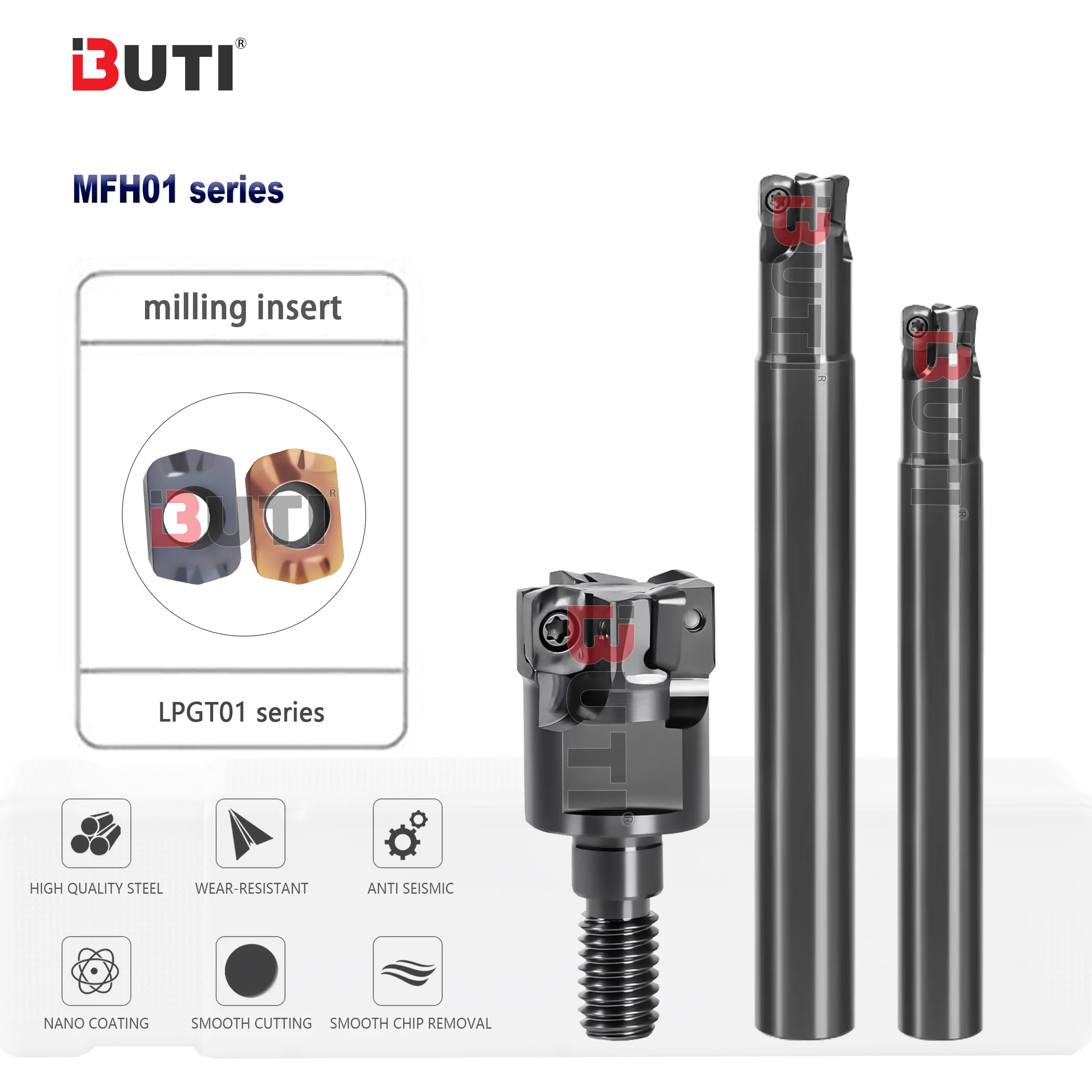 

Серия MFH01 Фрезерная головка с запирающимся зубом MFH08/09/10/12/13/14/15/16 Фрезерный стержень с быстрой подачей, соответствующий лезвию LPGT010210