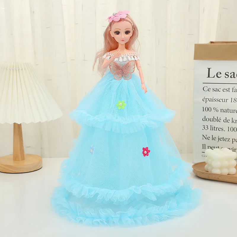 45cm Cute Exquisite Girl Princess Doll 1/4 BJD Joint Movable Three Layers Wedding Dress Princess Doll Play House Toy Girls Gift