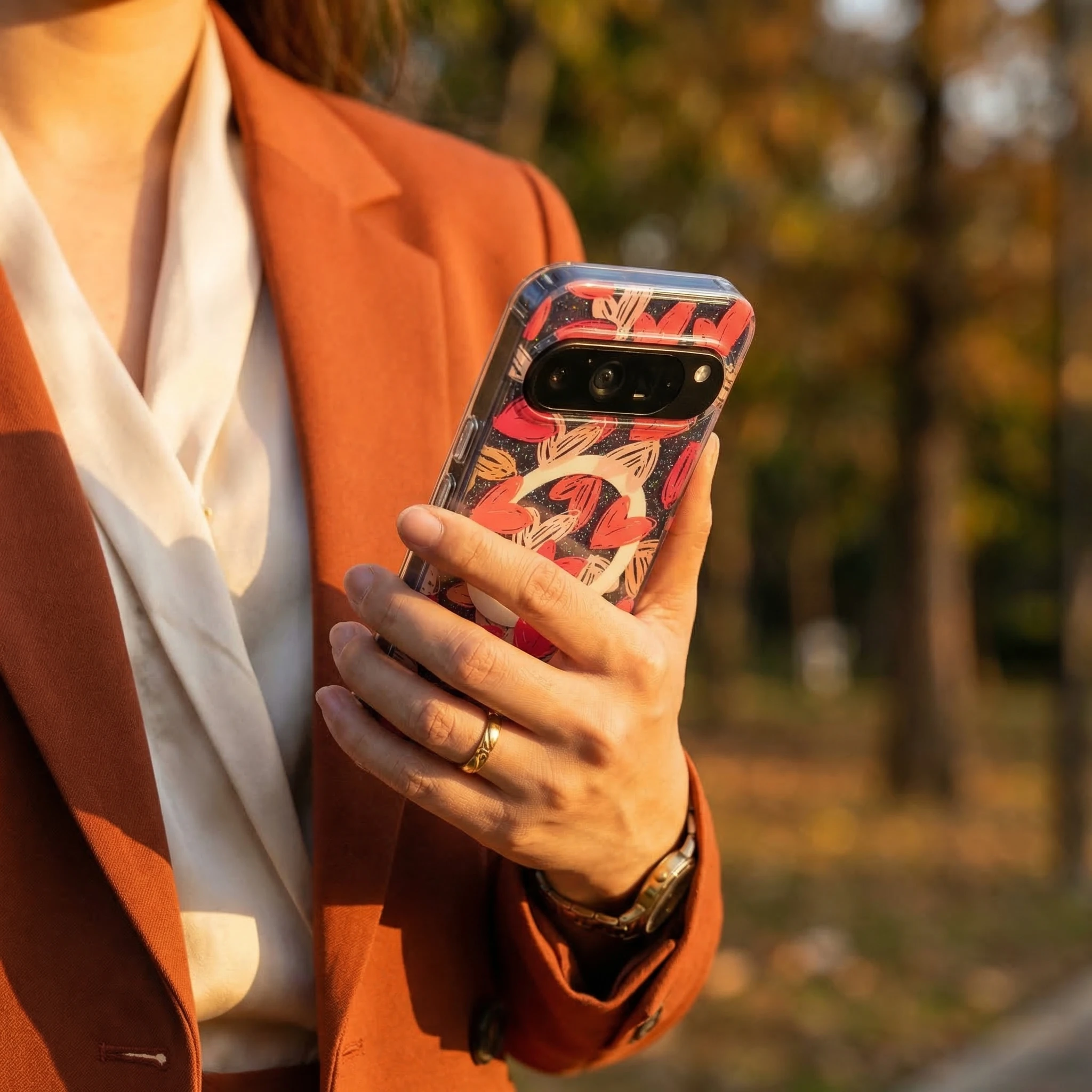 Cute Graffiti Heart Glitter Magnetic Phone Case for Google Pixel 9/10 Pro/ProXL 9A10A Gradient Blue Light Shockproof Cover Funda view 6
