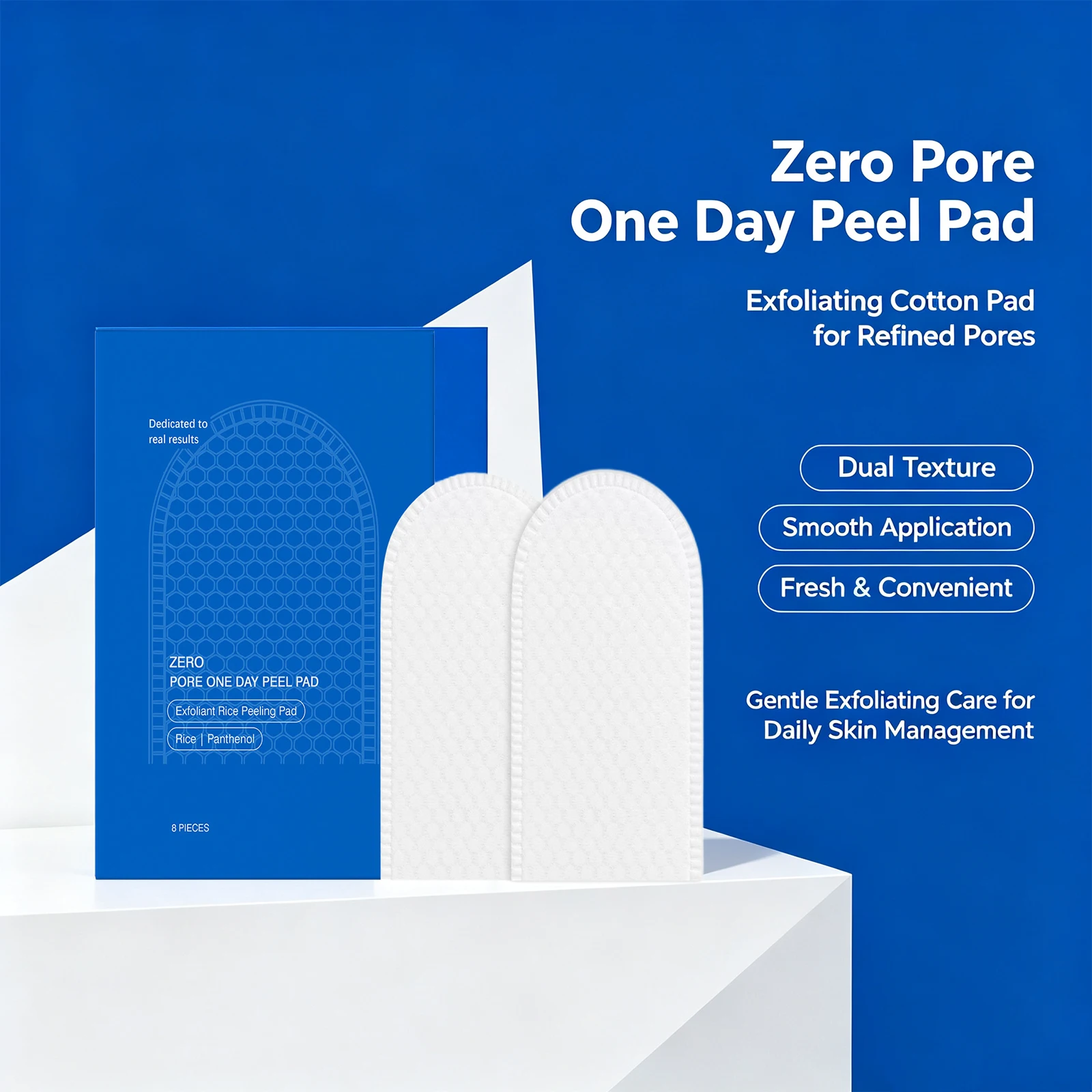 Pore Exfoliating Cotton Pads Remove Dead Skin Improve Rough Skin Dual Textured Smoothing Skin Pore Cleansing Skin Care 8PCS
