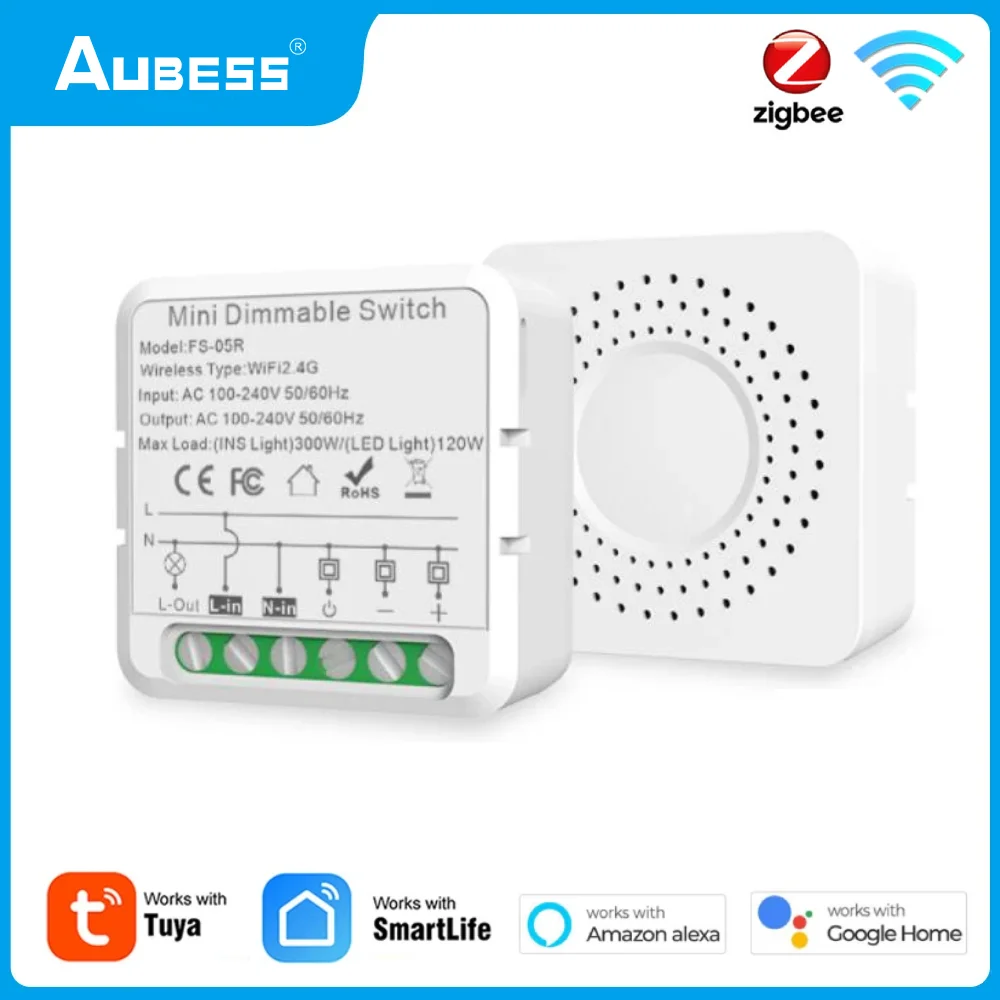 Tuya WiFi ZigBee Smart Dimmer Switch Smart Home Modulo fai da te Interruttore Smart Life APP Timer di controllo tramite Alexa Google Home Smart Life