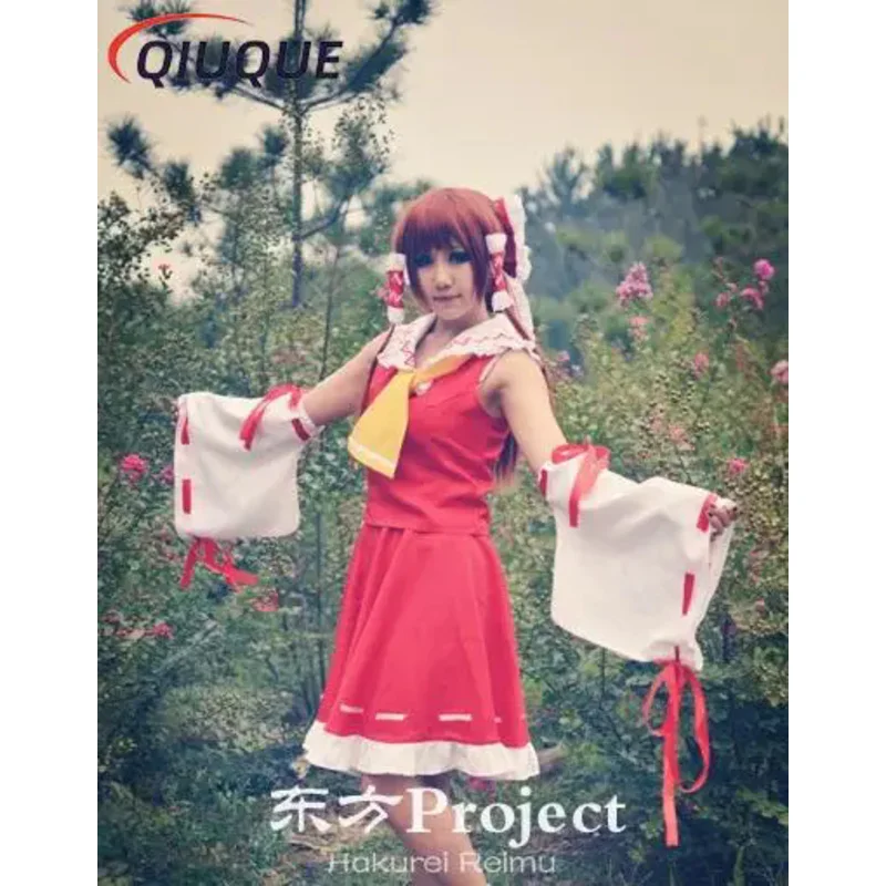 Anime Touhou Project Cosplay Costume Hakurei Reimu Mikofuku Women Uniform Dress Full Set