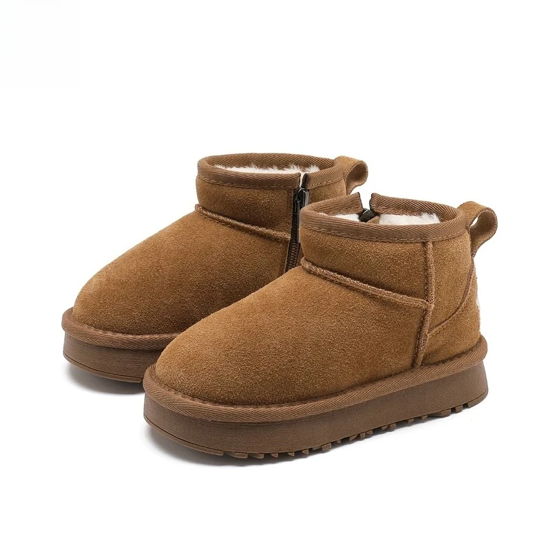 

2025 Girls Snow Boots, Plush Lined Winter Shoes with Thick Warm Sole for Kids