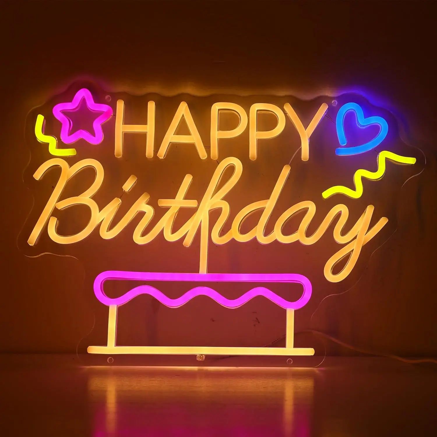 Happy Birthday Neon Sign Cheers to 50 LED Neon Light Sign 50th Birthday Sign for Birthday Party Wedding Wall Backdrop Decoration