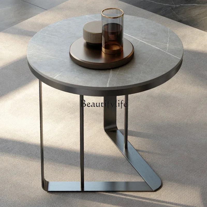 45Ljy 이탈리아 라이트 럭셔리 록 슬랩 엣지 스테인리스 스틸 고급형 원형 소형 코너