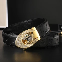 New Luxury Brand Business Men Belts Famous Genuine Leather Canvas Belts for men High Quality Designers Male belt for jeans