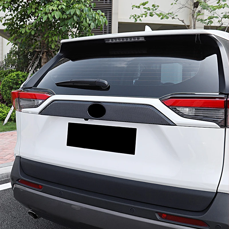 Car Rear Door License Tailgate Bumper Covers Trunk Trim Stickers For Toyota RAV4 XA50 2019 2020 2021 2022 2023 2024 RAV 4 Hybrid