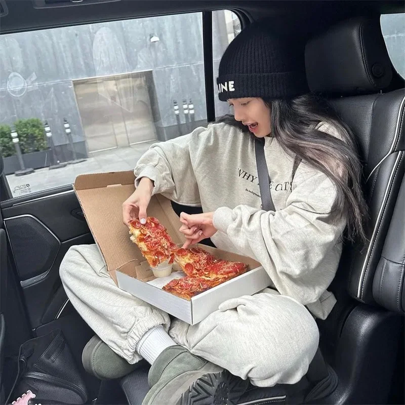 خريف 2025 هوديس للزوجين مصمم كوري ليزا لي هاراجوكو كسول كات طباعة قطن رقبة مستديرة كم كامل نمط آخر من الصين #1