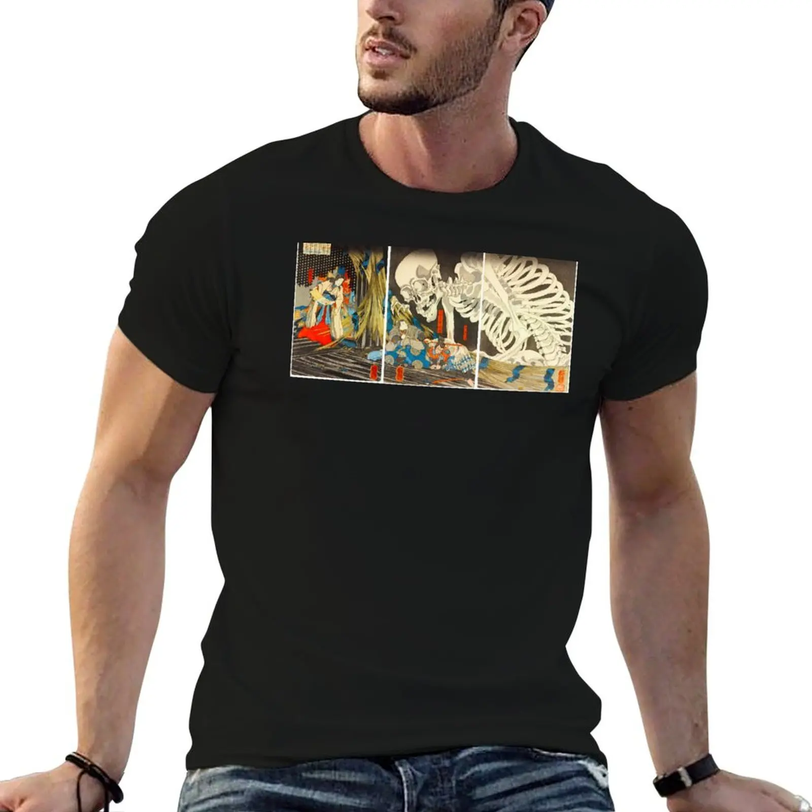 UTAGAWA KUNIYOSHI HD - Takiyasha the Witch and the Skeleton Spectre Premium T-Shirt quick drying mens funny t shirts