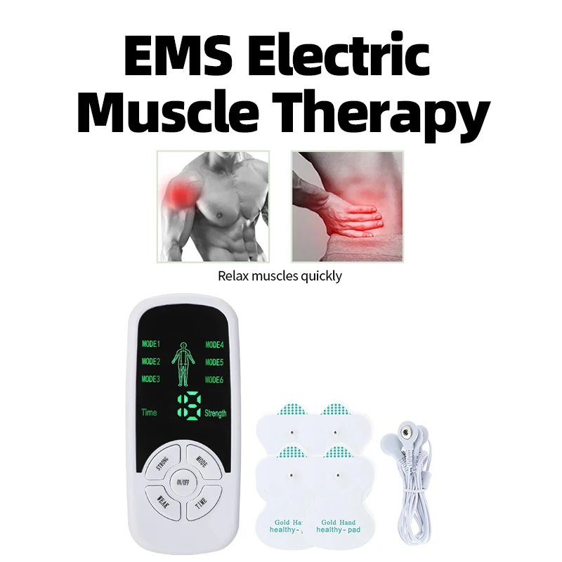 

EMS Electric Muscle Therapy Massage Stimulator Pulse Abdominal Meridian Physiotherapy 6 Modes Tens Unit Machine Body Massager