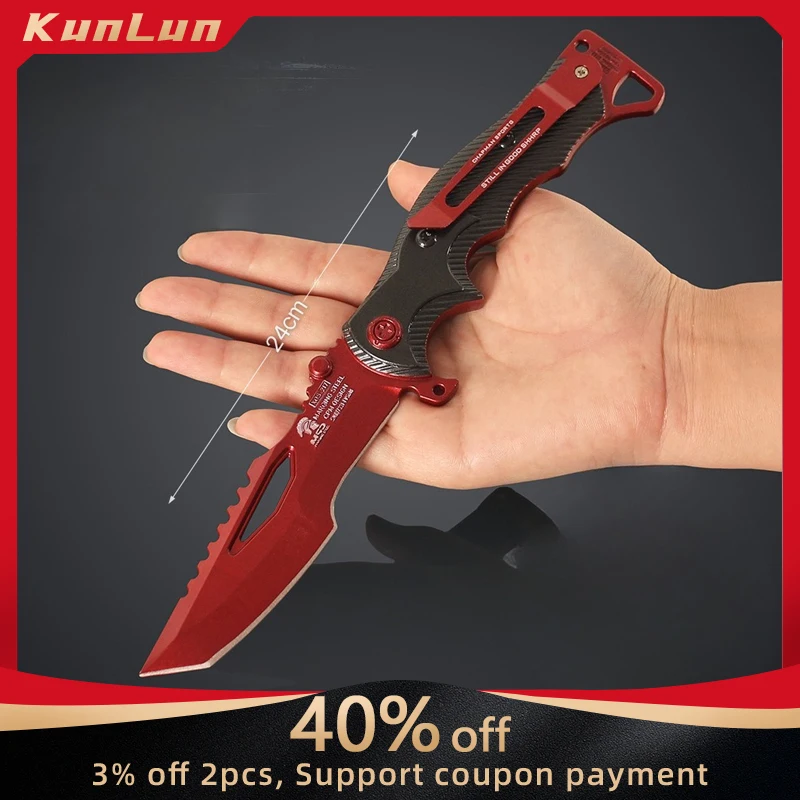 

Arena Breakout, китайская игровая периферия, красный складной нож, металлическое ремесло, модель оружия, коллекционные настольные украшения, креативный подарок, игрушка