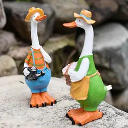 Garden Duck Sculpture Creative Outdoor Garden Duck Statues Resin Yard Decoration Duck Figurine Ornaments Home Garden Accessories