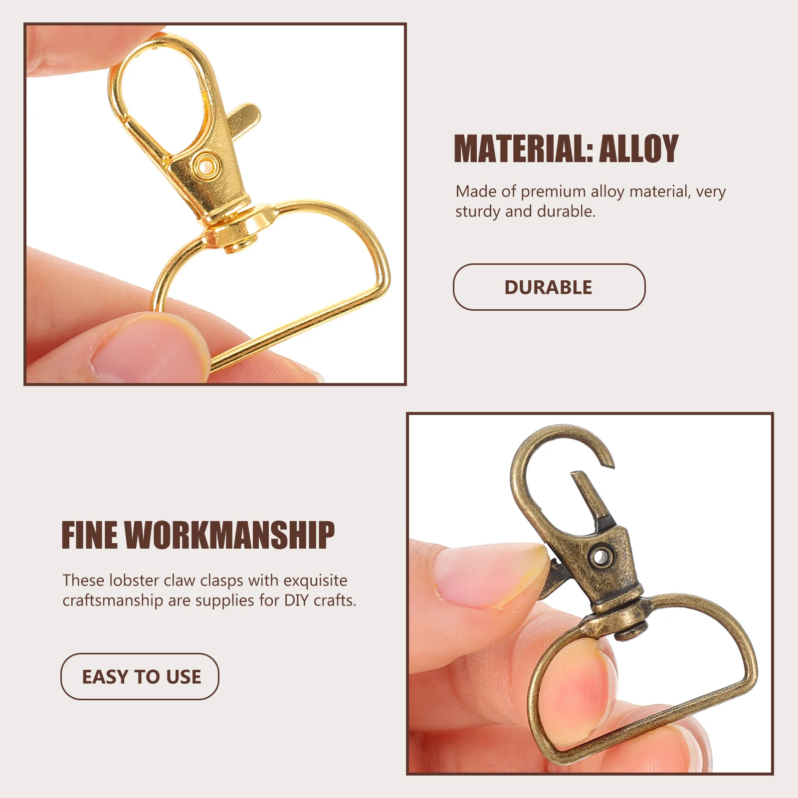 

70 Pcs Rotating Lobster Clasp Swivel Clasps Lanyard Snap Claw Accessories Metal Hooks Alloy Necklace Buckle Keyrings