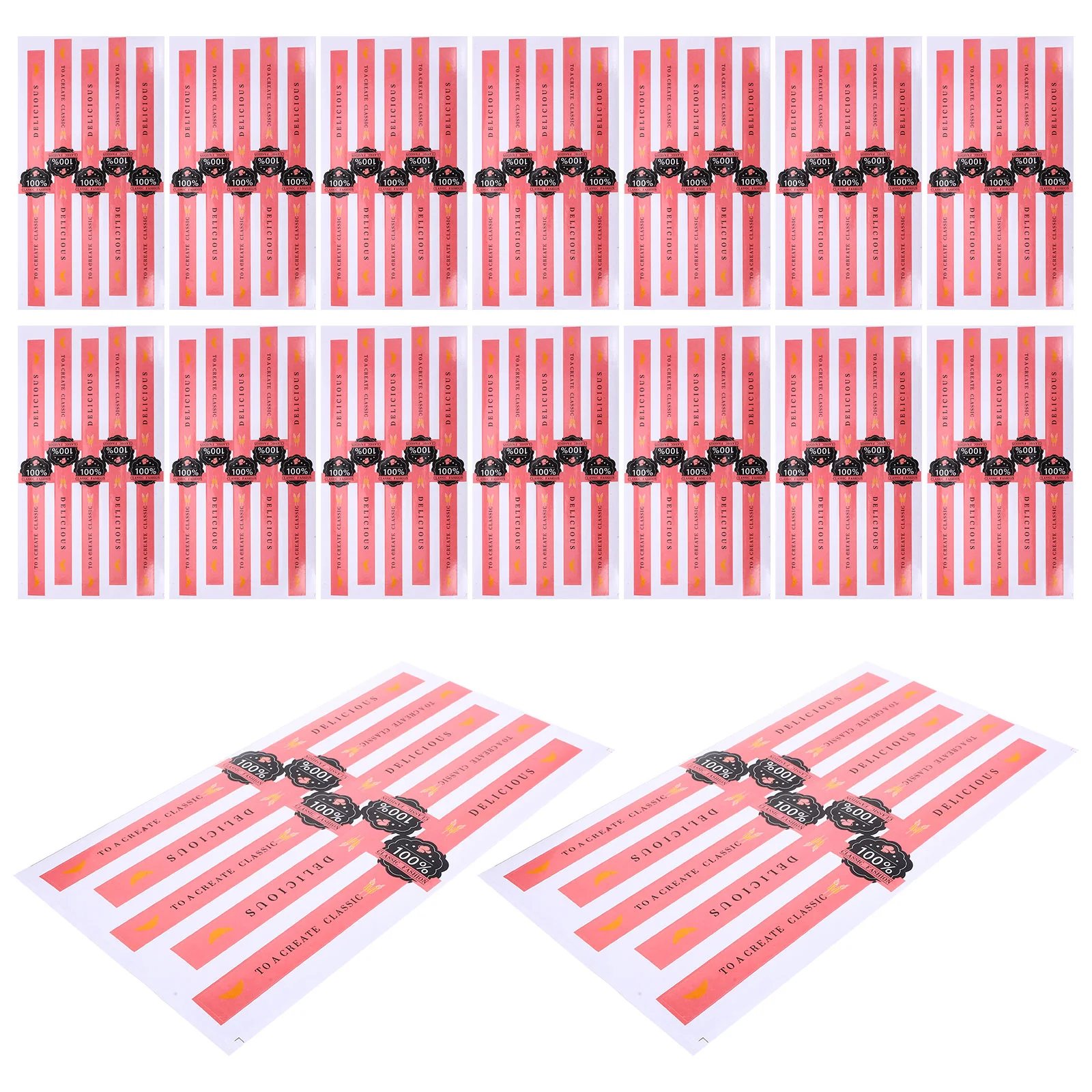 

100 Pcs Labels for Jars Stickers Bakery Sealing Mini Bag Wrapping Gift Pink Mother