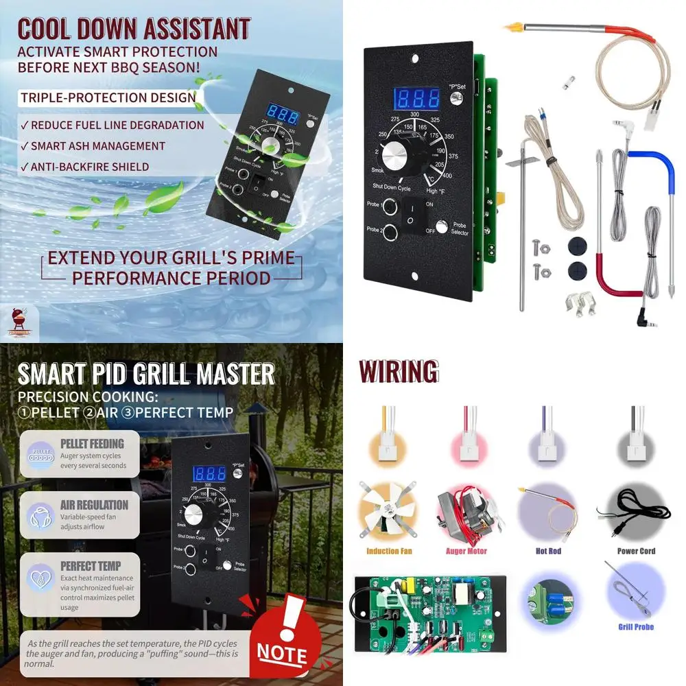 

Traeger Pro Gen 1 Compatible PID Digital Control Board Kit with Digital Controller, Hot Rod, RTD Probe, Dual Meat Probes