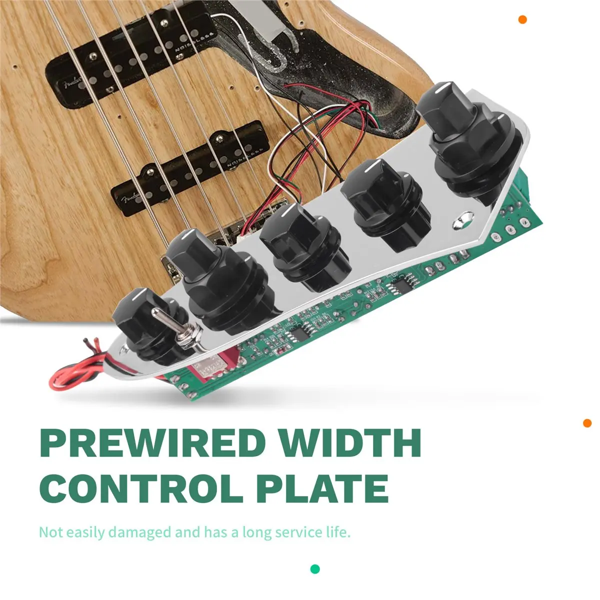 IN-A239U!5 Jazz Loaded Wired Control Plate for 4/5 String Guitar Parts