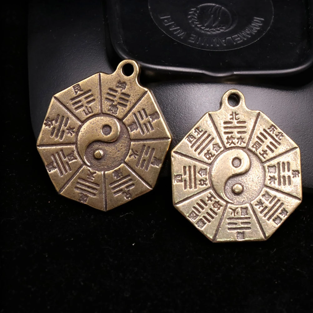 

3 Pcs Pendents Copper Charm Feng Shui Decors Double Sided Feng Shui Decor Durable Keychain Accessories Jewelry Parts