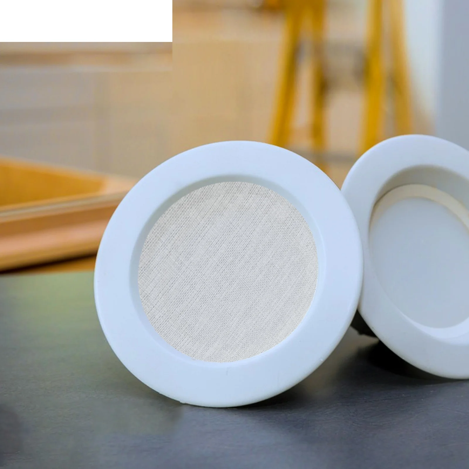 5Pcs Round Lampshade Diffuser 6.3 Inch Silver Fabric Light Softener Cover for Recessed Ceiling Spotlight Fixture Replacement -