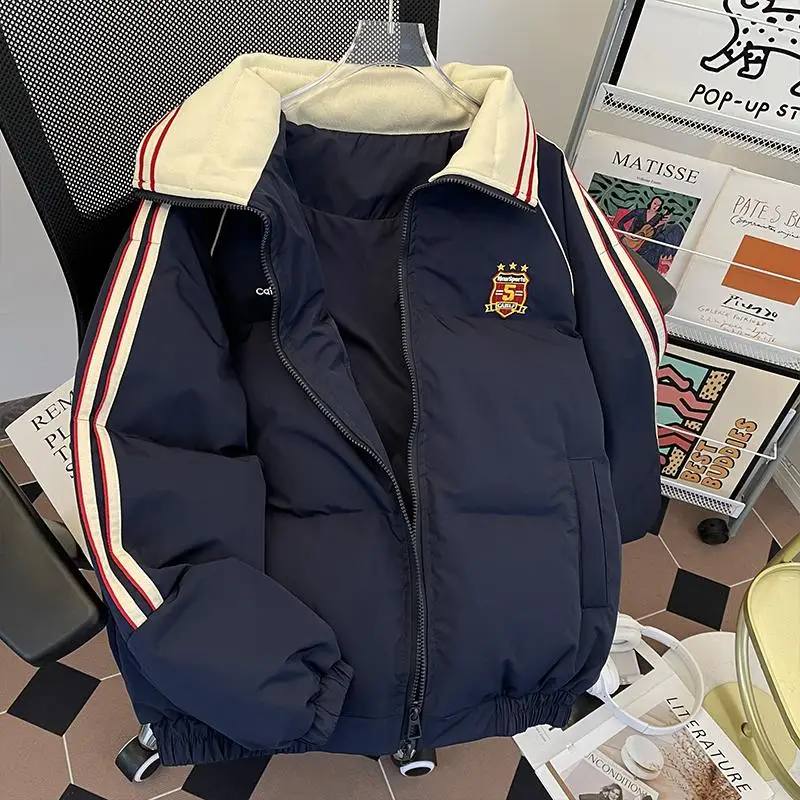 

Мужская хлопковая куртка в американском ретро-стиле, новинка 2025 года, утепленная зимняя куртка-пуховик для пар в университетском стиле, премиум-класса
