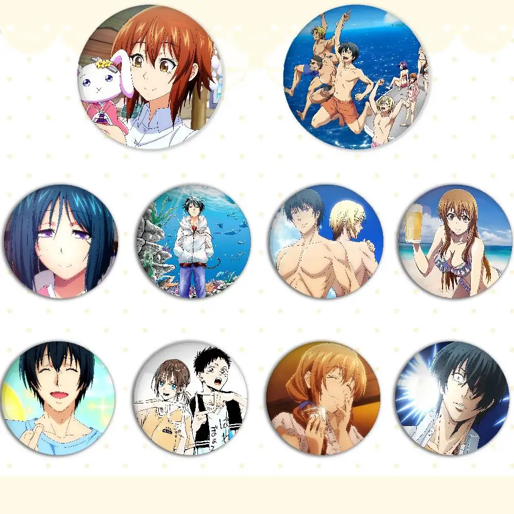 

Anime Grand Blue Badges Badges Tinplate Soft Button Pin Brooch Metal Badge Custom Jewelry Accessories Hat Bag Lapel