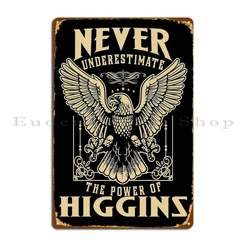 Never Underestimate The Power Of Higgins Metal Plaque Cinema Wall Decor Kitchen Party Custom Tin Sign Poster