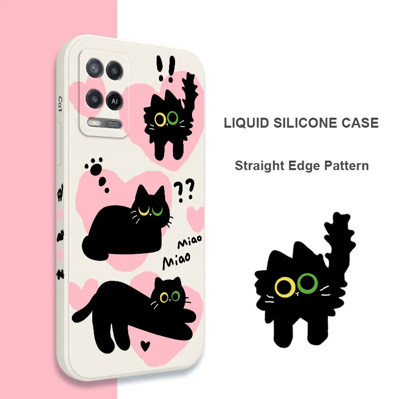 Love Kitten Case For OPPO A54 A74 A55 A57 A77 A78 A96 A76 A16 A15 A95 A94 A83 A53 A72 A52 A9 A5 A12 A31 2020 S 4G 5G Cover