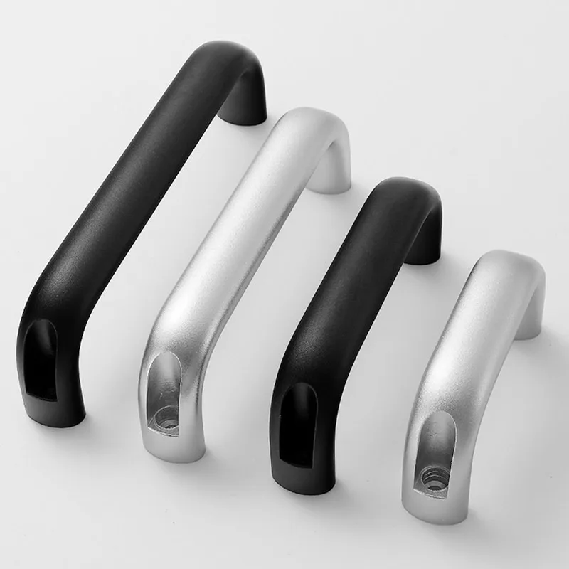 Solid Aluminum U Handle, CNC Lathe Machining Center Pull Grip, Sheet Metal Electrical Cabinet Door Handle With Silver Screws