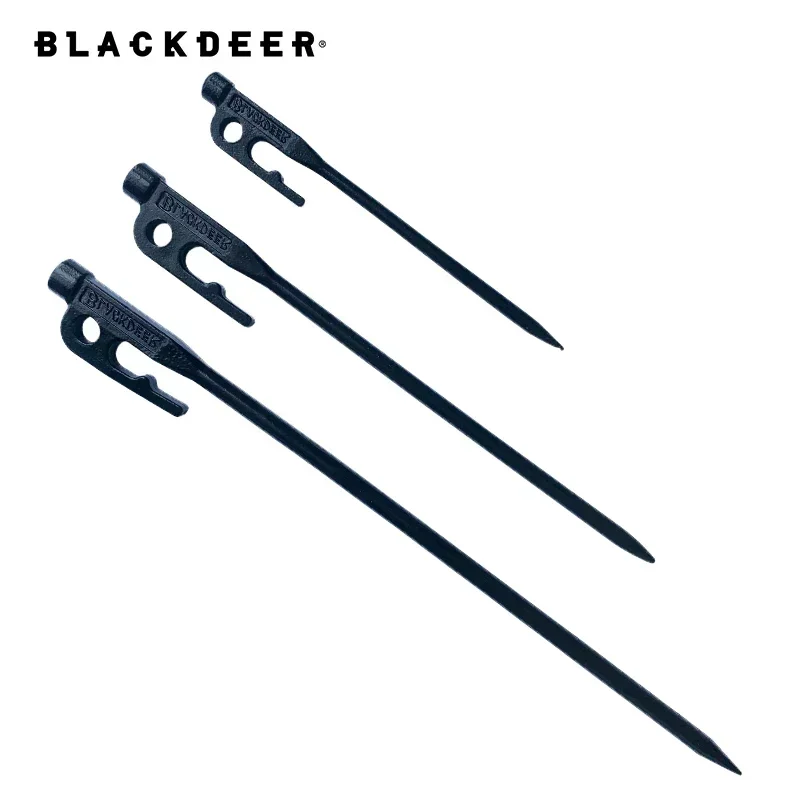 BLACK-DEER Hook Stainless Steel Pegs 50C Tent Stakes Cast Ground Nails 20cm 30cm 40cm Resist the storm and wind Carabiner