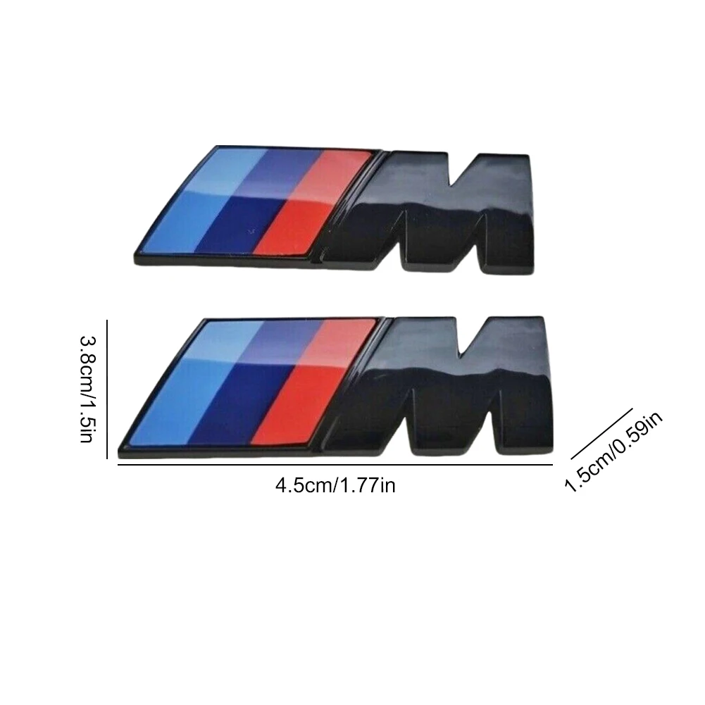 BMW M LOGO Fender Emblem Badge Rear Trunk Badge For 1 3 5 7 Series X1 X3 X5 X6 M Sports Sticker Car Accessories Styling