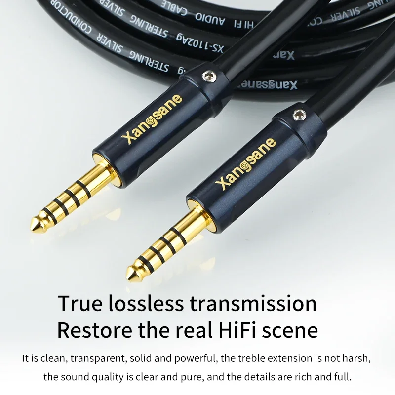 4N pure silver 4.4mm upgraded audio cable 4.4mm balanced to 3.5mm headphone cable aux car player coaxial output cable