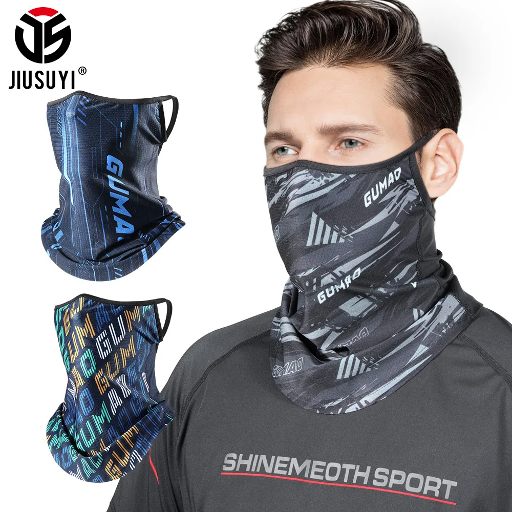 

Ice Cool Bandana Ear Hanging Half Face Mask Summer Quick Drying Scarf Outdoor Running Neckerchief Neck Gaiter Headband Men Women