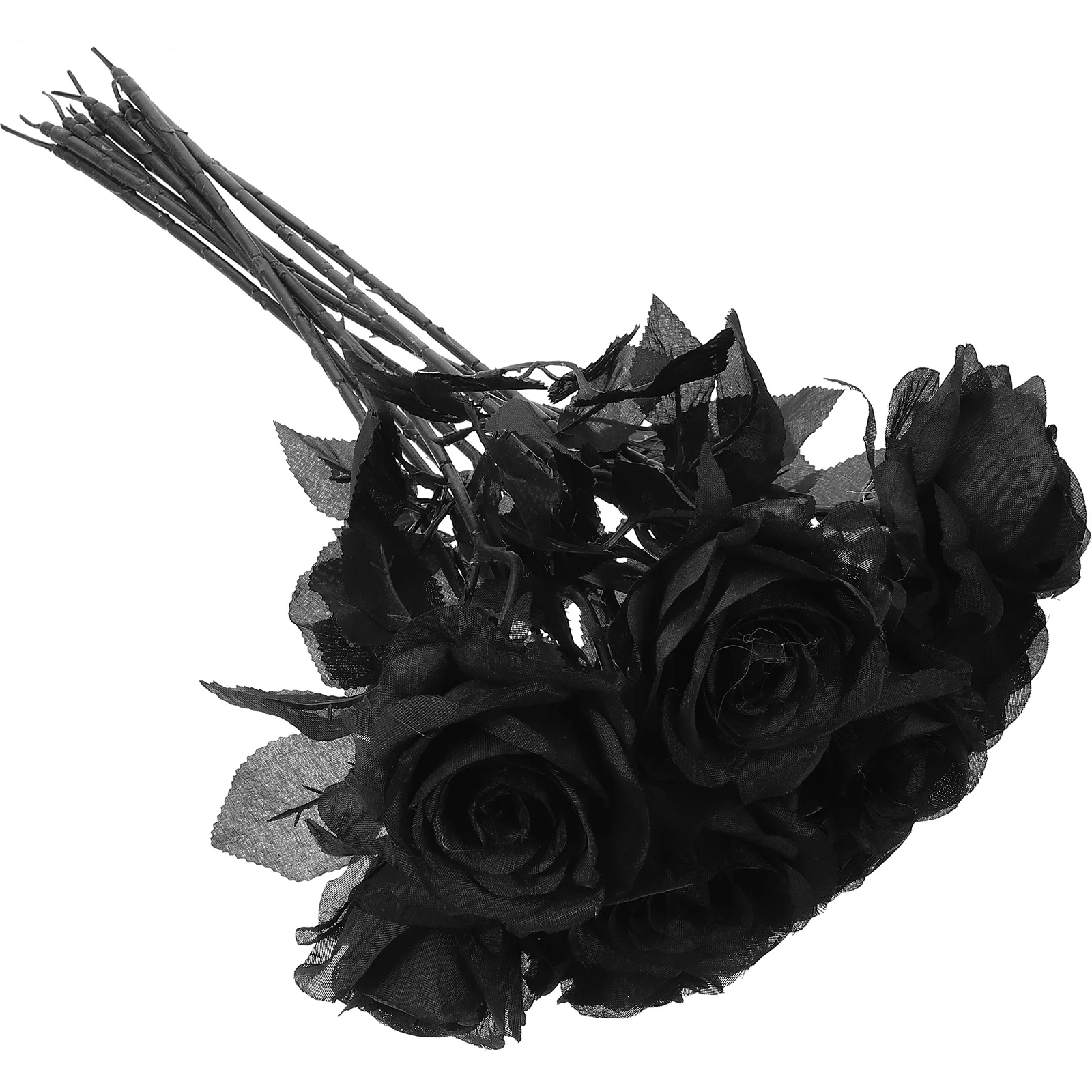 

10Pcs Black Rose Dark Faux Rose Vintage Simulation Flower Home Decor Photo Prop Halloween Party Photography Prop