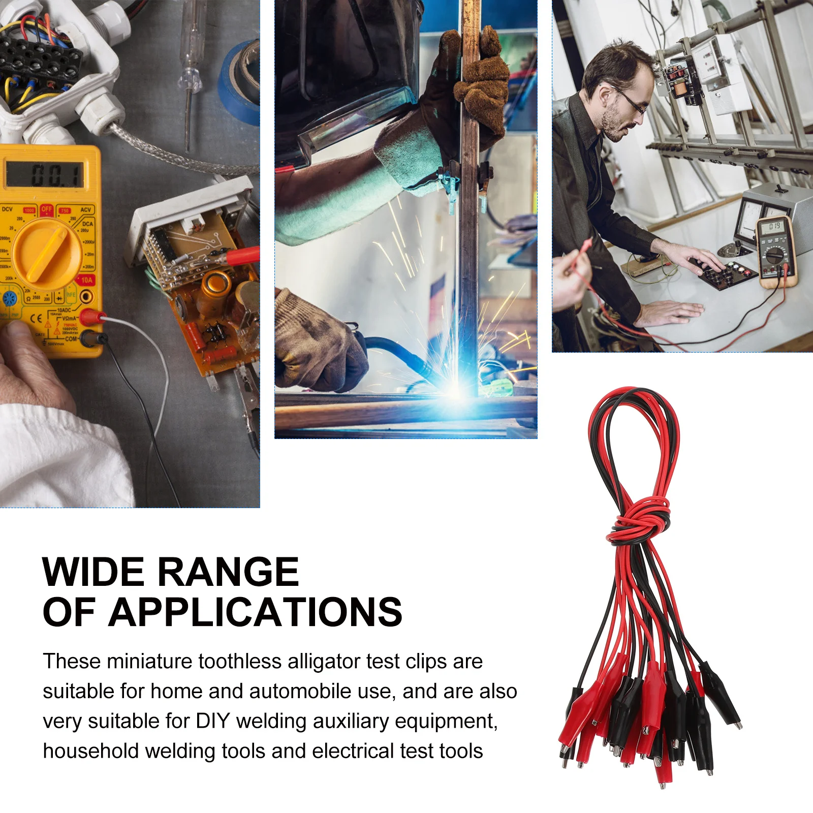 

30pcs Alligator Clip Test Wires Strong Conductivity Insulated Test Leads Hands-Free Circuit Connection Line For Electronic Work