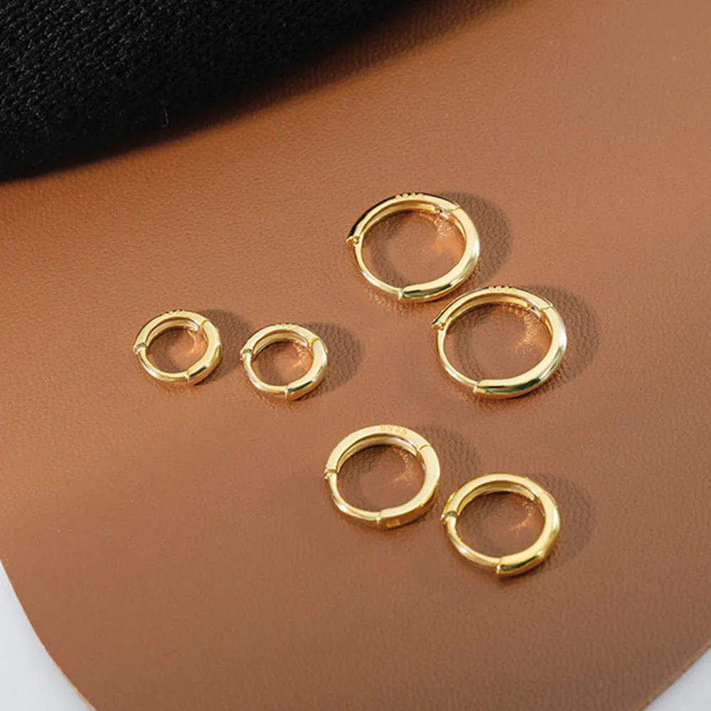 Gifts Gold Huggie Women Simple 6mm/8mm/10mm/12mm Round Earring Ear Buckle Hoop Earrings Minimalist