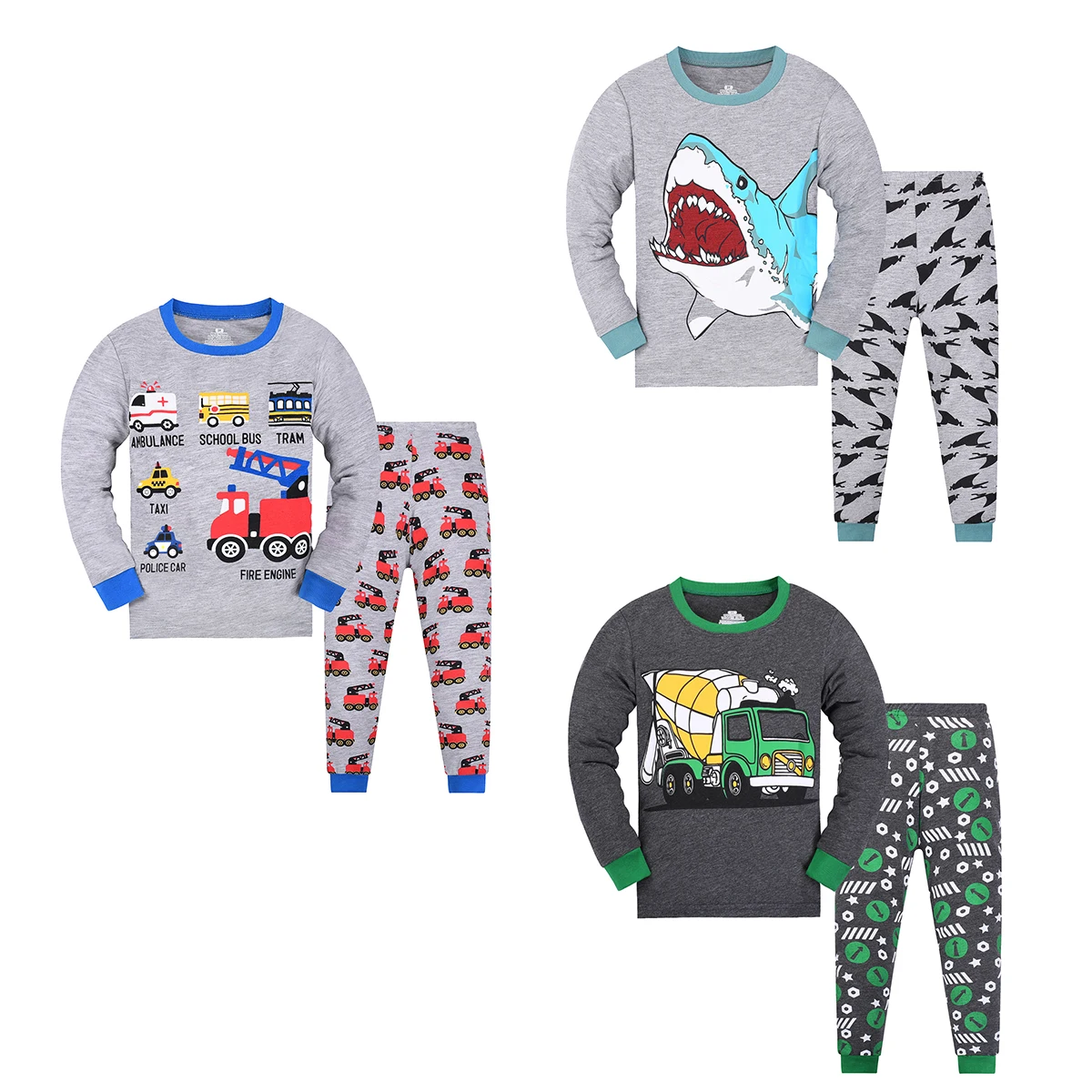 Jungen Pyjamas Set lange Kleinkind pjs kleine Kinder Auto Nachtwäsche
