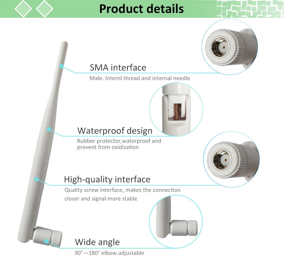 Eoth Großhandel 4G 700-2700MHZ Antenne 5dbi SMA-Buchse für Meshcore GSM LTE für 4G-Router Antenne Weiß Modem-Antenne – Detail 4