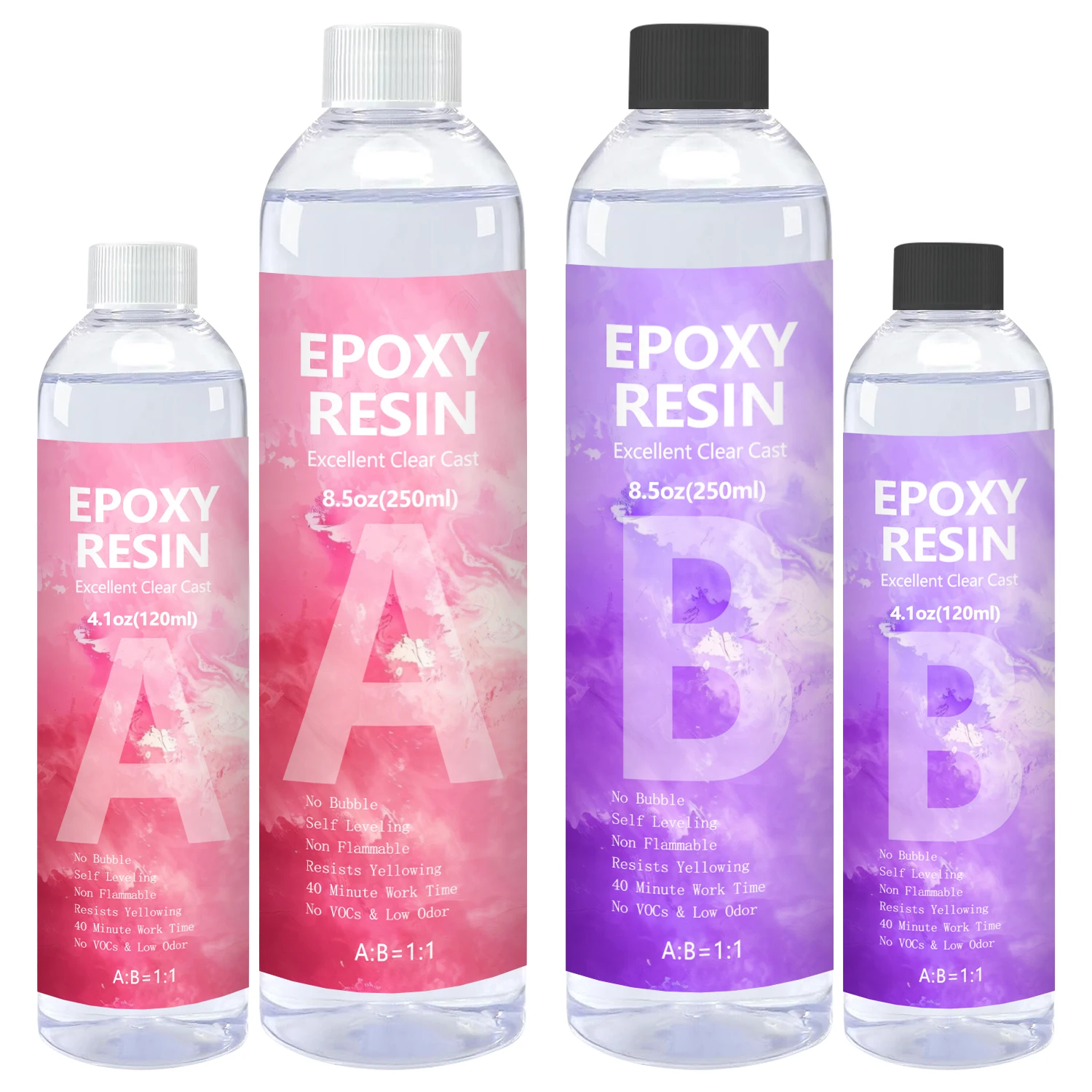 1:1 Epoxy Resin Crystal Clear Kit, Self Leveling Easy, Mix Coating and Cast for Freedom Art,Jewelry Making,Crafts DIY