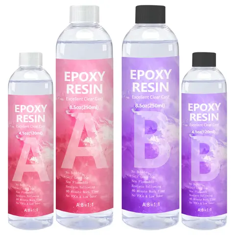 1:1 Epoxy Resin Crystal Clear Kit, Self Leveling Easy, Mix Coating and Cast for Freedom Art,Jewelry Making,Crafts DIY
