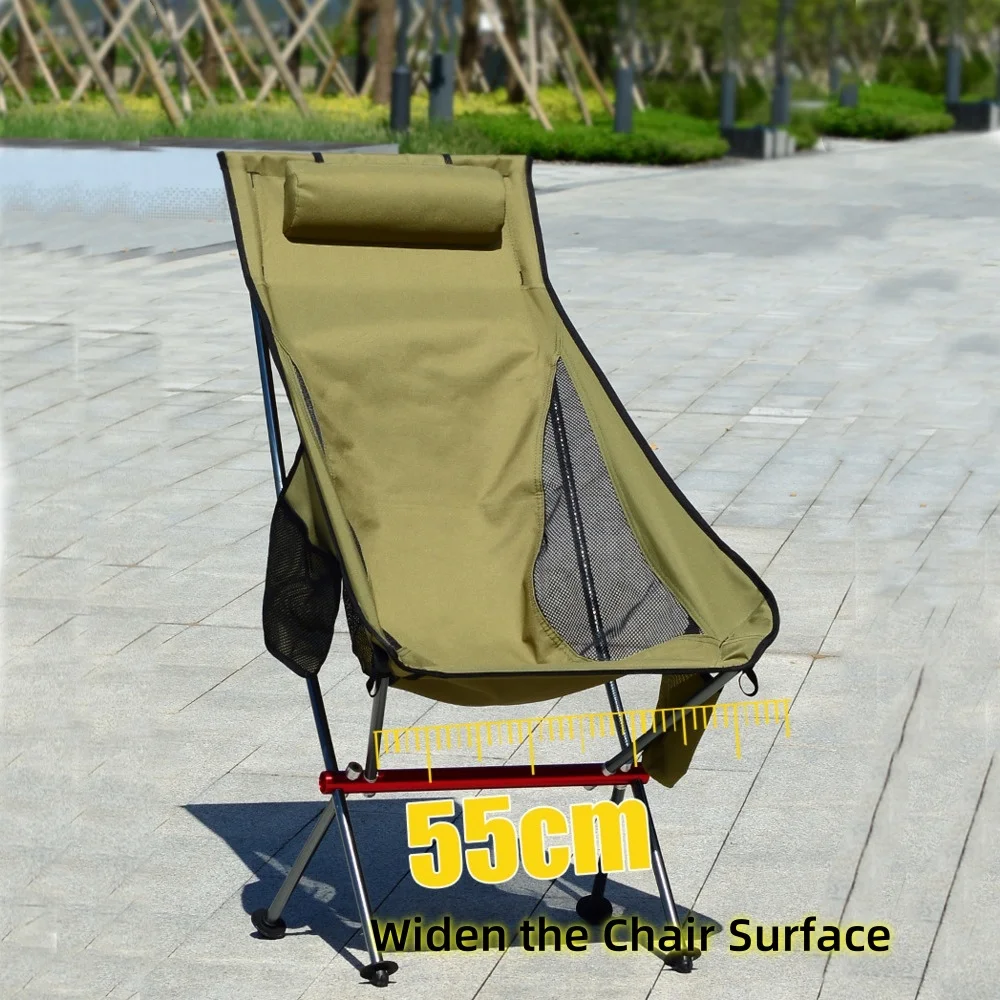 Outdoor Folding Chair Ultralight Aluminiu Alloy Camping Chair Upgraded Moon Chair Fishing Chair Beach Garden BBQ Chair view 4
