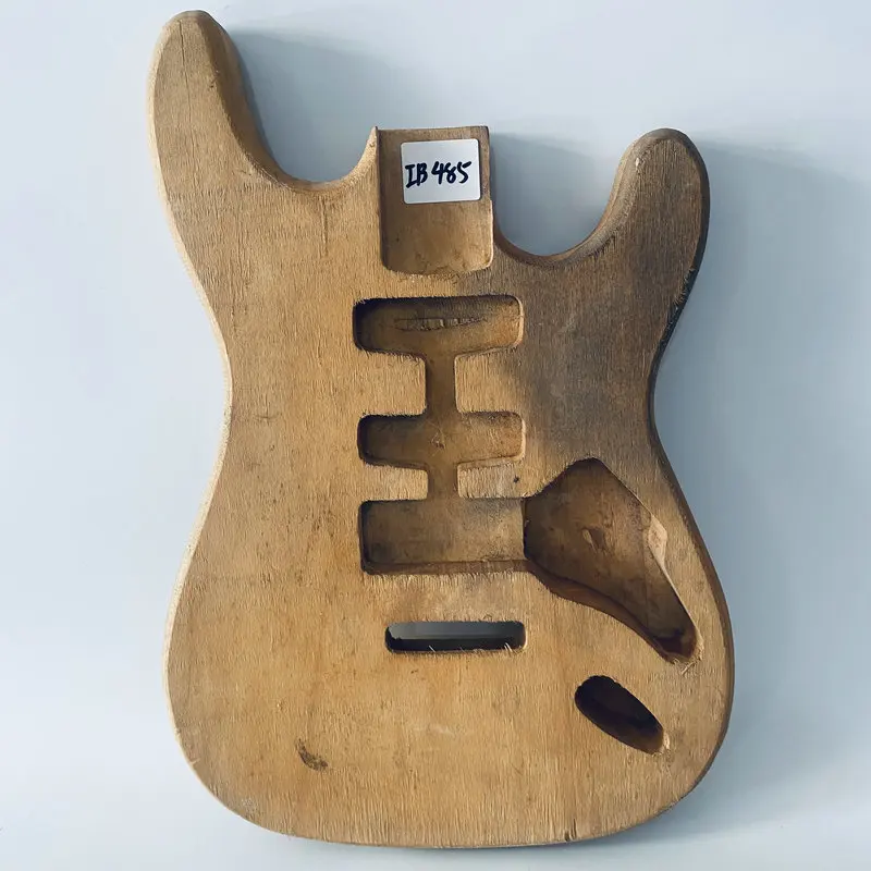 IB485 Surface Dirty and Damags ST Guitar Body in Solid Basswood Custom Pickups&Bridges Semi Finishing for DIY Replace