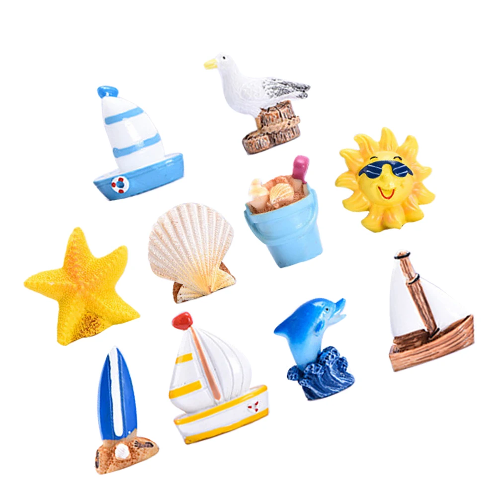 

10pcs Marine Resin Statue Lifelike Miniature Decorations for Aquarium Tank Ornament Artificial Underwater Crafts