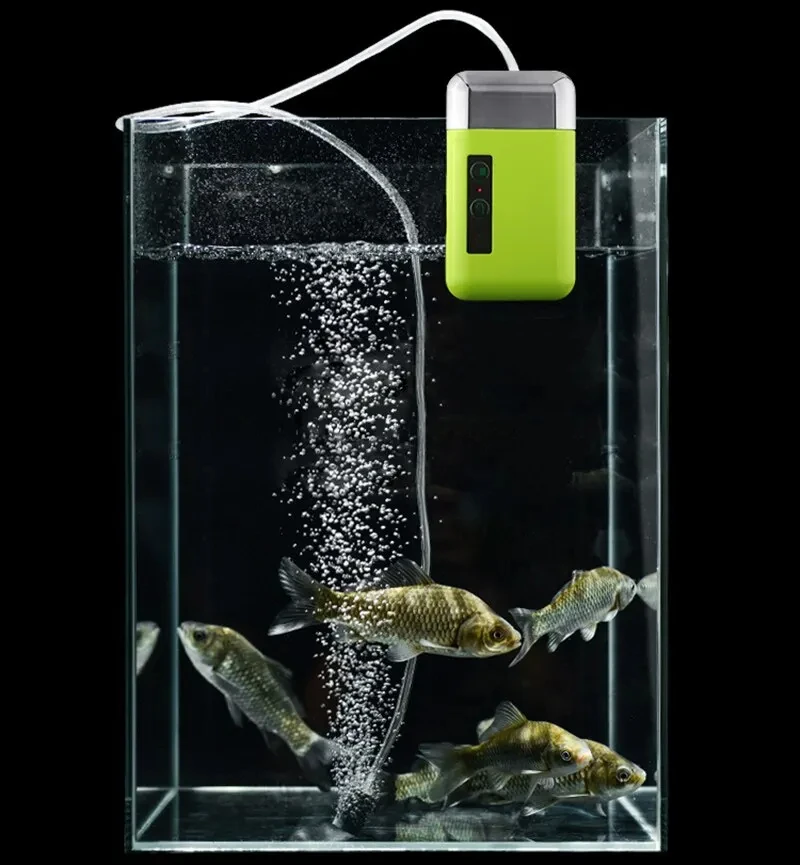 Portable mini oxygen pump, with pneumatic stone tube, three in one induction, USB charging, automatic water pump, LED lighting, image 6