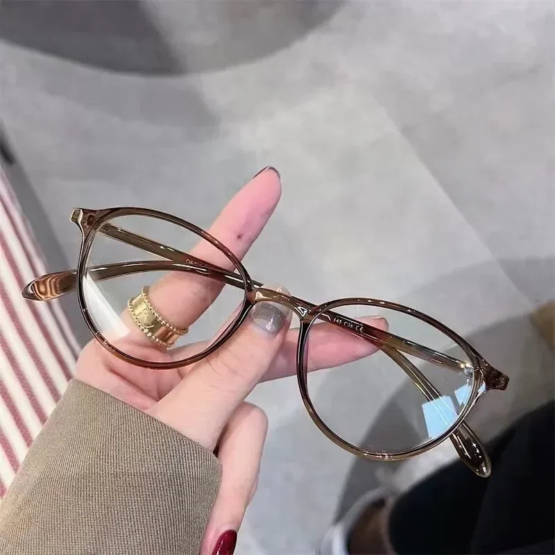 Small Frame Ladies Myopia Glasses Vintage Round Anti Blue Light Minus Eyeglasses Finished Women Men's Near Sight Eyewear Diopter