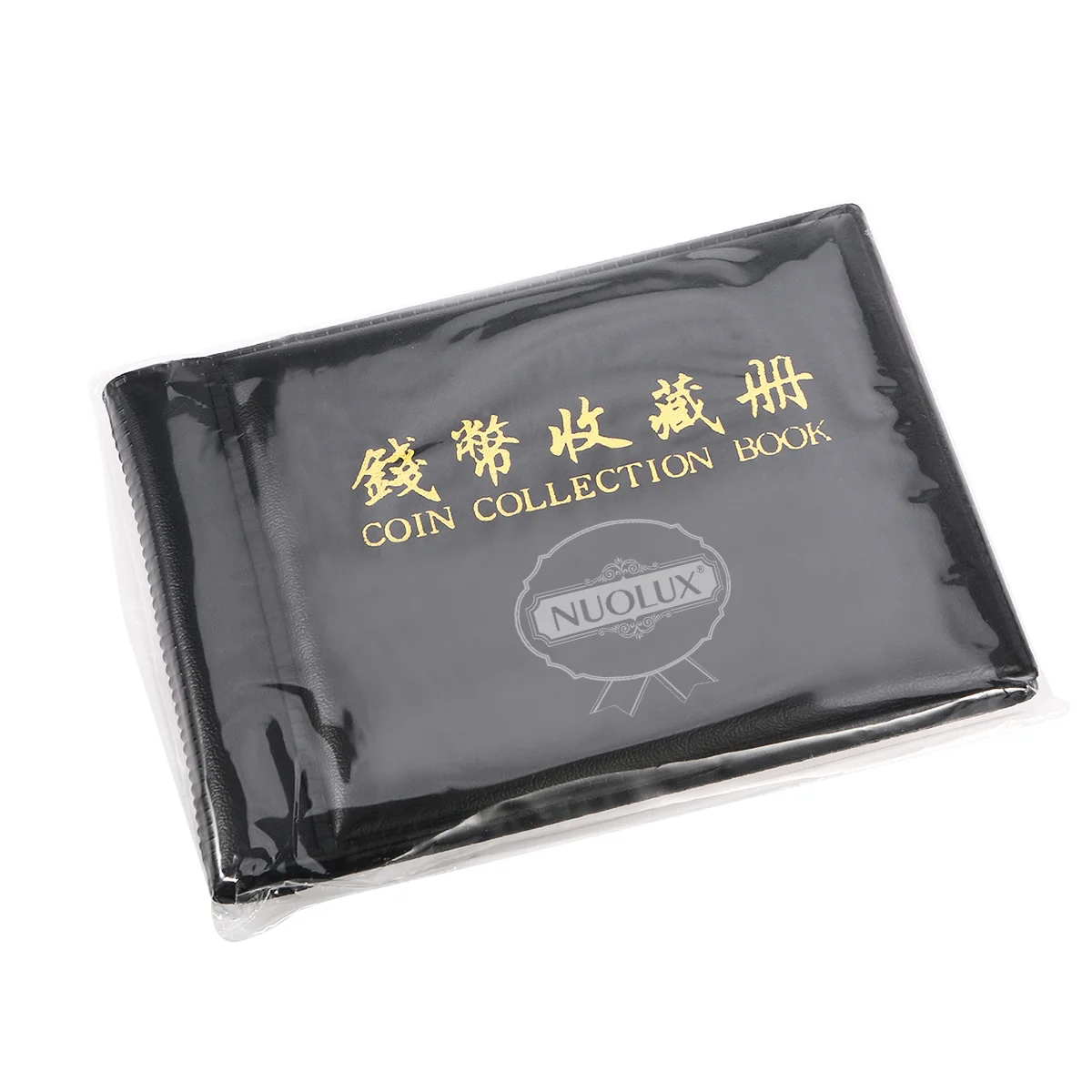 

60 Pocket Coin Collection Album Black 10 Page Portable Holder for Coins Caps Tokens Medallions Badges Display Storage PU Cover